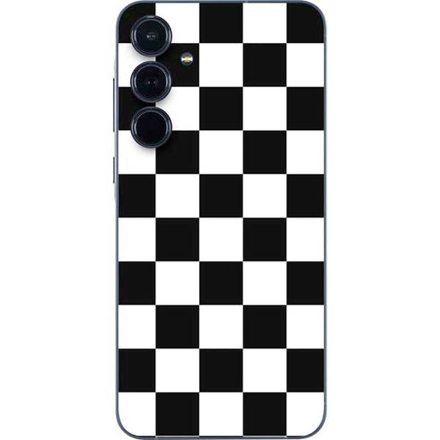 Black and White Checkered Galaxy A55 5G Skin